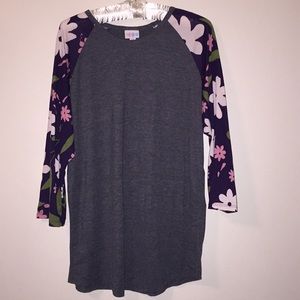 Lularoe Floral Randy Baseball Tee